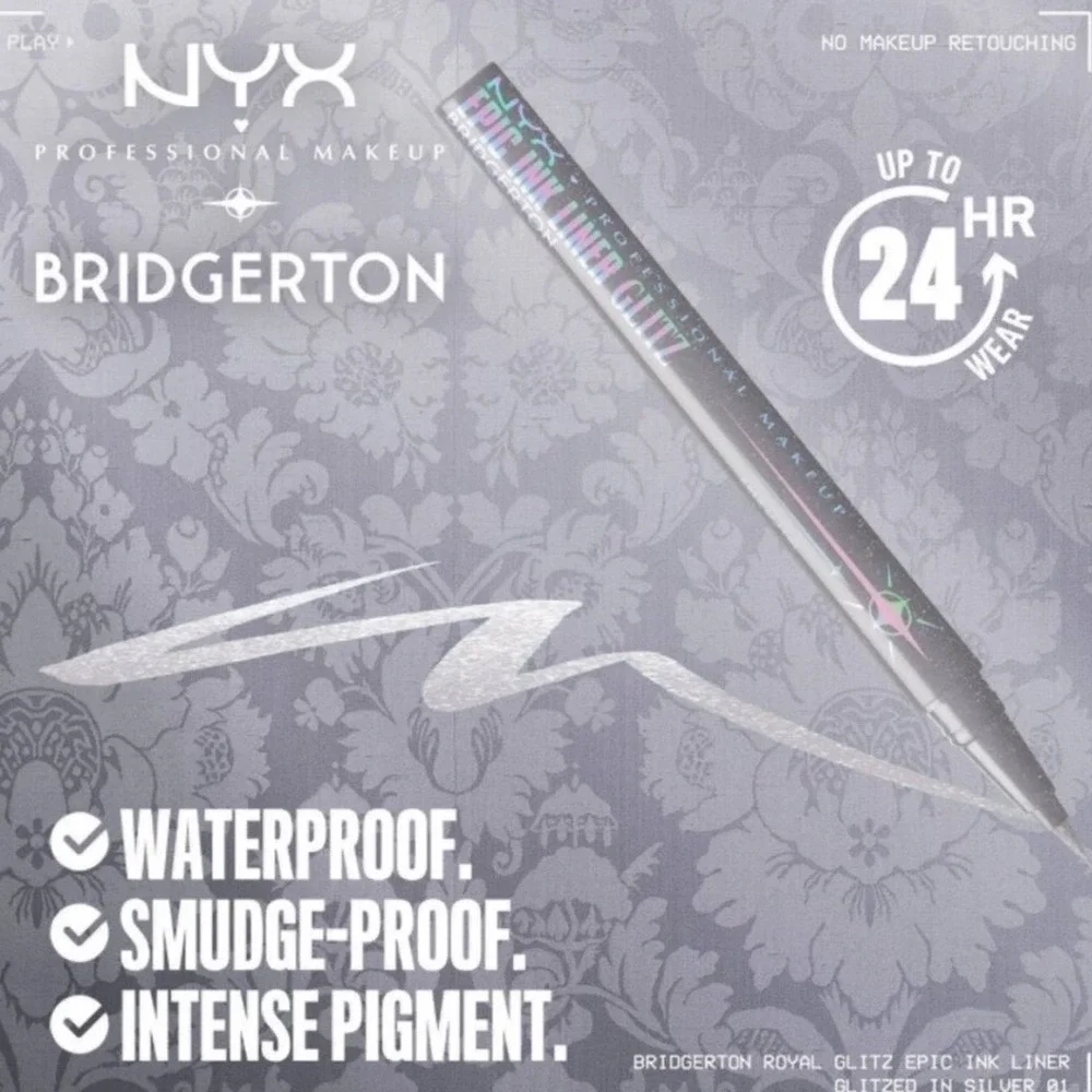 NYX Bridgerton Epic Ink Liner Glitz Set Gold & Silver Waterproof Eyeliner NEW